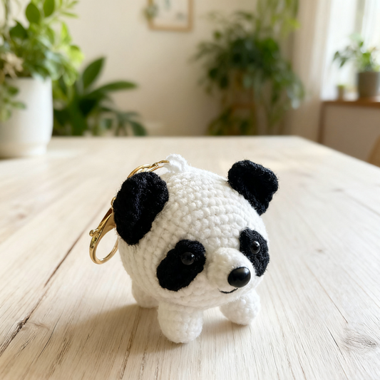 Handmade cute crochet panda keychain/bag pandent gift