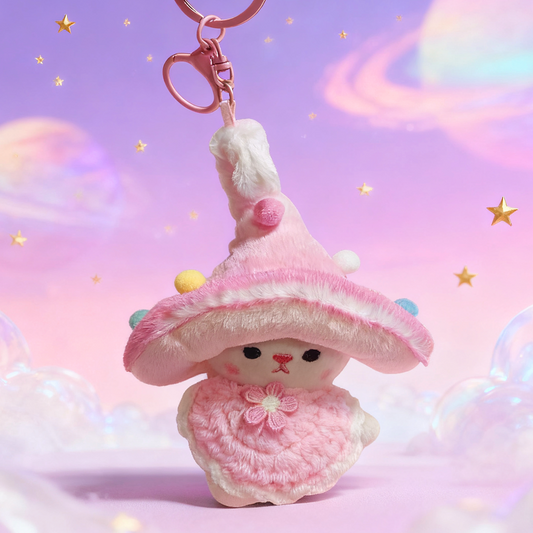 Handmade cute crochet Mushroom Elf keychain/bag pandent gift